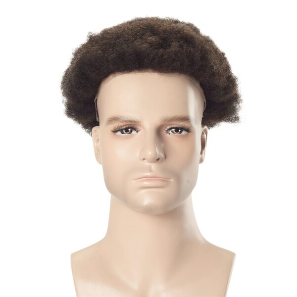 David- Curly Hair Unit for Men – Breathable Swiss Lace Base with Genuine Human Hair"