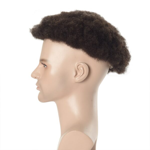 David- Curly Hair Unit for Men – Breathable Swiss Lace Base with Genuine Human Hair"