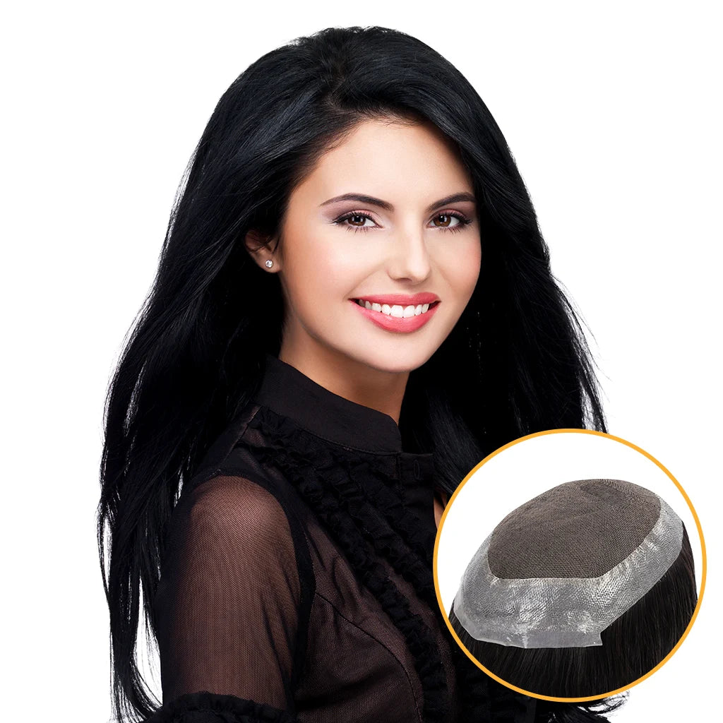 Yvette - Women’s Lace Hair System with PU Perimeter | High-Quality Lace Hairpiece