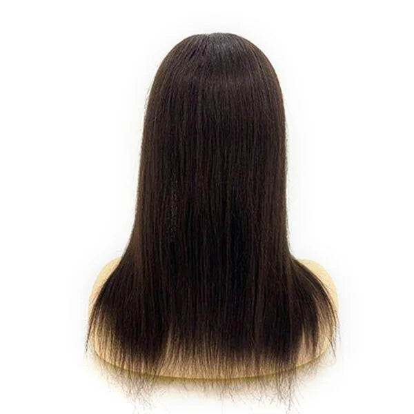 Julie 8x8 Silk Top Black Hair Toppers with Wefts and Lace Front – Premium Remy Hair Integration System