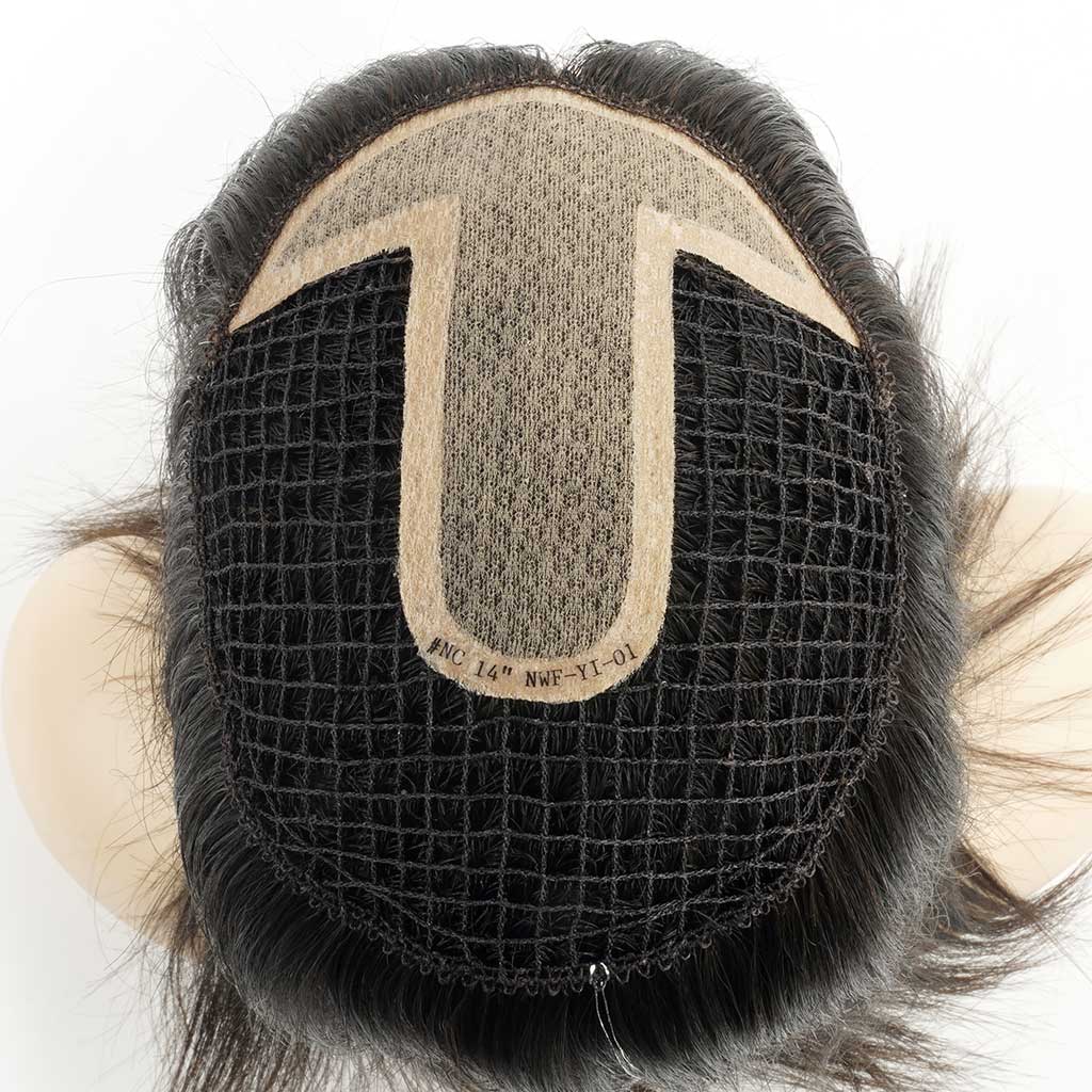 Celia- Fishnet Hair Topper With Silk Top